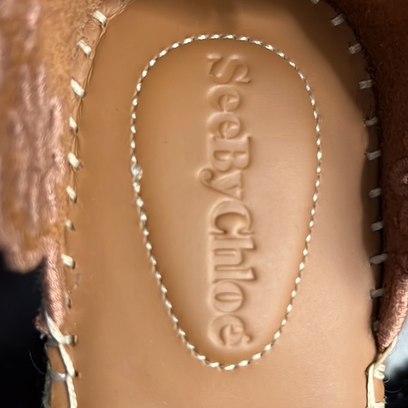 See By Chloe GLYN Espadrille Wedges in Antique Rose Size 8.5 - Picture 6 of 6